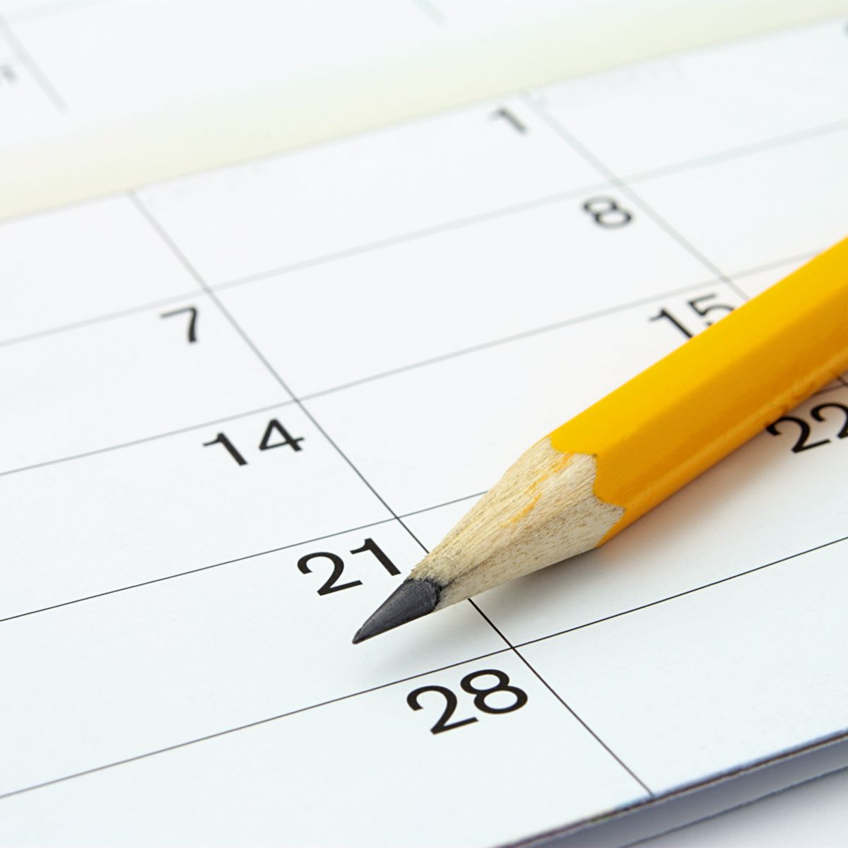 Terminkalender mit Bleistift